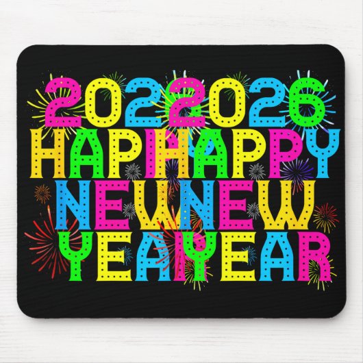 Happy New Year 2026 Family Celebration New Years E Mousepad (Vorne)