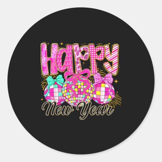 Happy New Year 2026 Family Celebration New Years E Runder Aufkleber (Vorderseite)