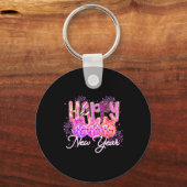 Happy New Year 2026 Family Celebration New Years E Schlüsselanhänger (Vorderseite)