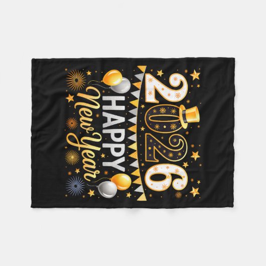 Happy New Year 2026 Family Matching New Year Firew Fleecedecke (Vorderseite (Horizontal))
