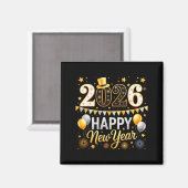 Happy New Year 2026 Family Matching New Year Firew Magnet (Vorderseite/Rückseite)