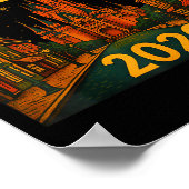 Happy New Year 2026 Fantasy Castle Fireworks Night Poster (Ecke)