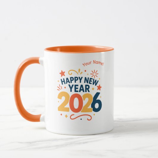Happy New Year 2026 Festive Celebration Combo Mug Tasse (Links)