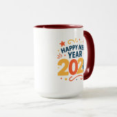 Happy New Year 2026 Festive Colorful Combo Mug Tasse (VorderseiteRechts)