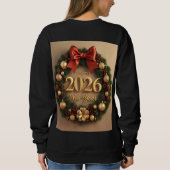 happy new year 2026 festive wreath hoodie (Rückseite)