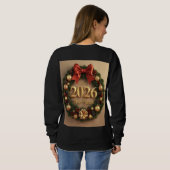 happy new year 2026 festive wreath hoodie (Schwarz voll)