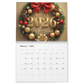 happy new year 2026 festive wreath kalender (Feb 2026)
