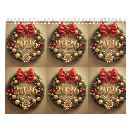 happy new year 2026 festive wreath kalender (Titelbild)
