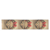 happy new year 2026 festive wreath runner kurzer tischläufer (Horizontal)
