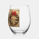 happy new year 2026 festive wreath weinglas ohne stiel (Links)