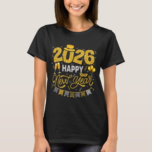 Happy New Year 2026 Fireworks Countdown New Years T-Shirt (Vorderseite)