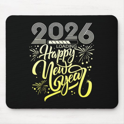 Happy New Year 2026 Fireworks Loading New Years Ev Mousepad (Vorne)