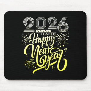 Happy New Year 2026 Fireworks Loading New Years Ev Mousepad