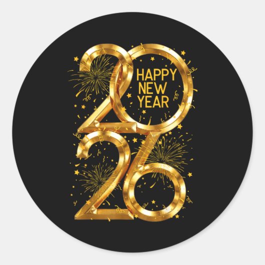 Happy New Year 2026 Fireworks New Year Eve's Nye P Runder Aufkleber (Vorderseite)