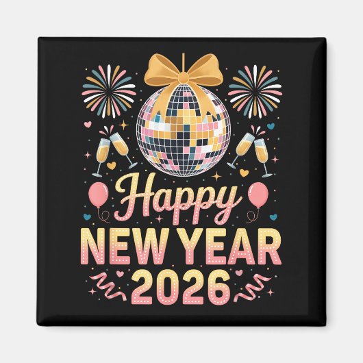 Happy New Year 2026 Fireworks New Year's Eve Party Magnet (Vorne)