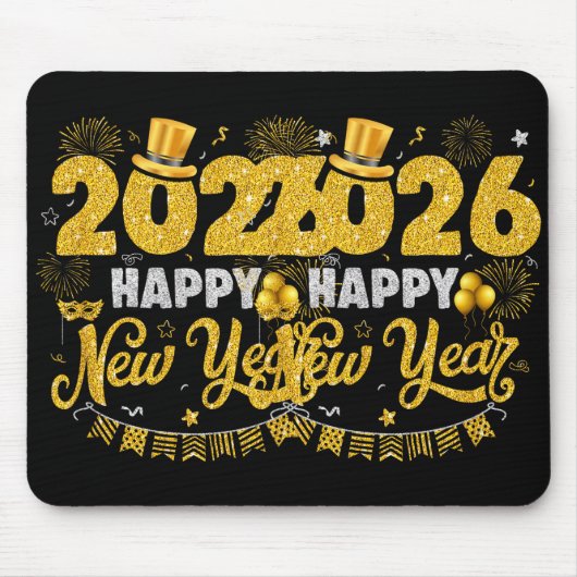 Happy New Year 2026 Fireworks New Years Eve Party Mousepad (Vorne)