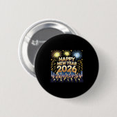 Happy New Year 2026 Fireworks Party Celebration  Button (Vorne & Hinten)
