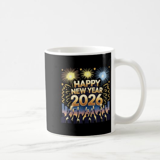 Happy New Year 2026 Fireworks Party Celebration Kaffeetasse (Rechts)