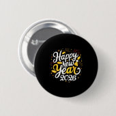 Happy New Year 2026 Fireworks Party Graphic Men Wo Button (Vorne & Hinten)