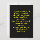 Happy New Year 2026 – Fireworks & Santa Sleigh Gre Einladung (Rückseite)