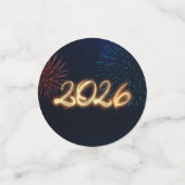 Happy New Year 2026 Fireworks Sparkling Konfetti (Klein Vorderseite)