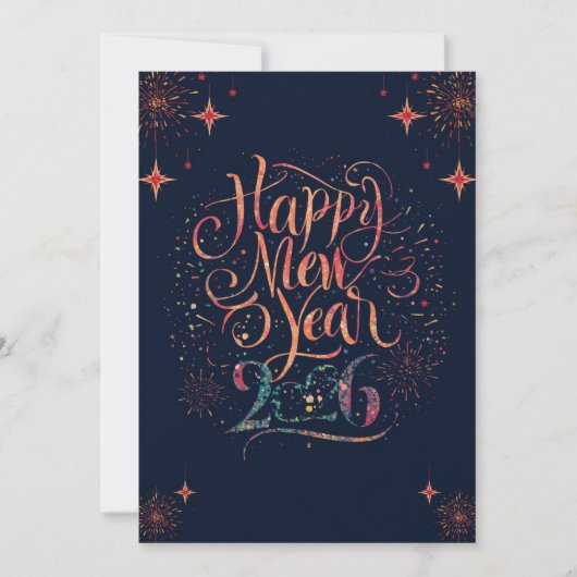 Happy new year 2026 Flat Card (Vorderseite)