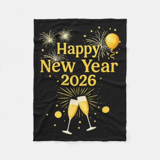Happy New Year 2026  Fleecedecke (Vorderseite)