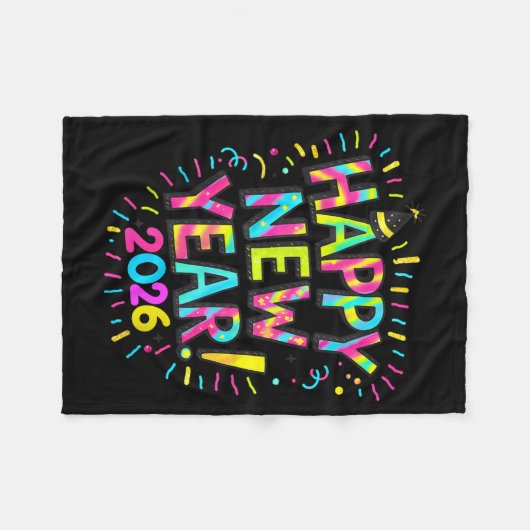 Happy New Year 2026 Fleecedecke (Vorderseite (Horizontal))