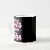 Happy New Year 2026 Floral Goodbye 2025 Hello 2026 Kaffeetasse (Vorderseite Links)