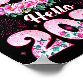 Happy New Year 2026 Floral Goodbye 2025 Hello 2026 Poster (Ecke)