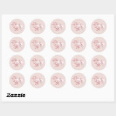 Happy New Year 2026 Floral Pink Round Sticker (Blatt)