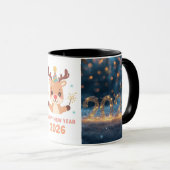 happy new year 2026 fox & reindeer coffee mug tasse (VorderseiteRechts)