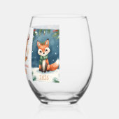 happy new year 2026 fox & reindeer  weinglas ohne stiel (Links)
