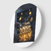 Happy New Year 2026 – Fresh Start, New Hopes Greet Große Wanduhr (Winkel)