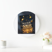 Happy New Year 2026 – Fresh Start, New Hopes Greet Große Wanduhr (Zuhause)