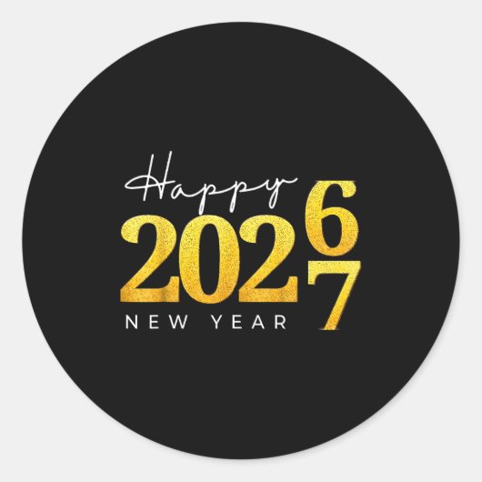 Happy New Year 2026 Funny 67 New Year Countdown Si Runder Aufkleber (Vorderseite)