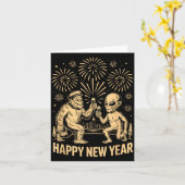 Happy New Year 2026 Funny Bigfoot And Alien Lovers Karte (Gelbe Blume)