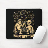 Happy New Year 2026 Funny Bigfoot And Alien Lovers Mousepad (Mit Mouse)