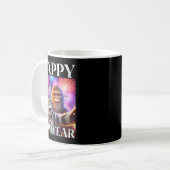 Happy New Year 2026 Funny Cat Bigfoot Party Art Kaffeetasse (Vorderseite Links)