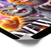 Happy New Year 2026 Funny Cat Bigfoot Party Art  Poster (Ecke)