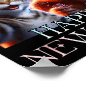 Happy New Year 2026 Funny Cat Bigfoot Party Art  Poster (Ecke)