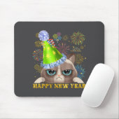 Happy New Year 2026 Funny Cat New Year's Eve Hat G Mousepad (Mit Mouse)