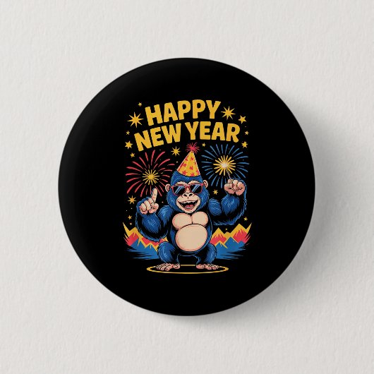 Happy New Year 2026 Funny Kids Bigfoot Lovers Part Button (Vorderseite)