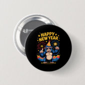 Happy New Year 2026 Funny Kids Bigfoot Lovers Part Button (Vorne & Hinten)