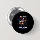 Happy New Year 2026 Funny Kids Bigfoot Lovers Part Button (Vorne & Hinten)