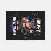 Happy New Year 2026 Funny Kids Bigfoot Lovers Part Fleecedecke (Vorderseite (Horizontal))