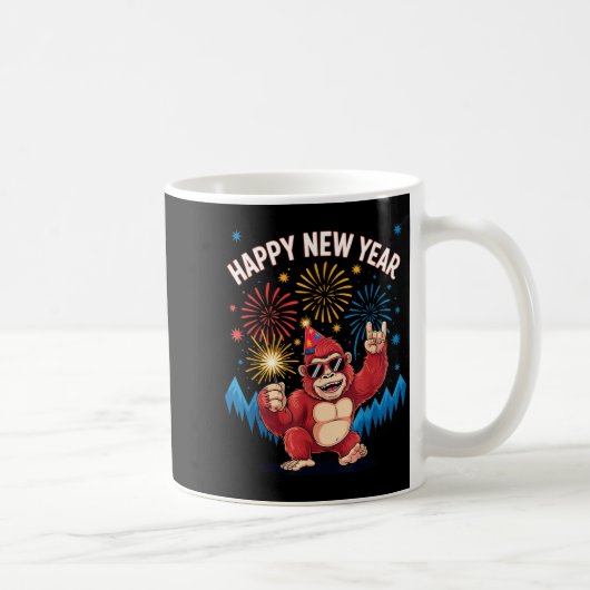 Happy New Year 2026 Funny Kids Bigfoot Lovers Part Kaffeetasse (Rechts)