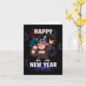 Happy New Year 2026 Funny Kids Bigfoot Lovers Part Karte (Gelbe Blume)