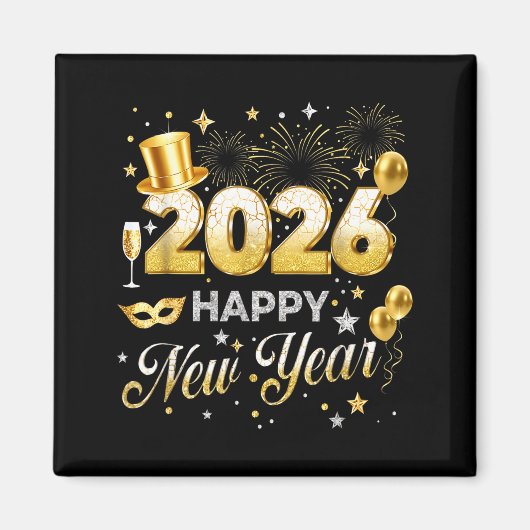 Happy New Year 2026 Funny New Years Eve Party Men Magnet (Vorne)