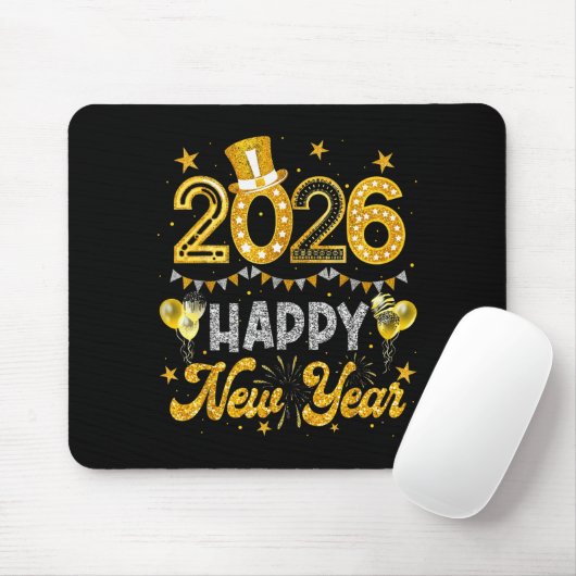 Happy New Year 2026 Funny New Years Eve Party Men Mousepad (Mit Mouse)